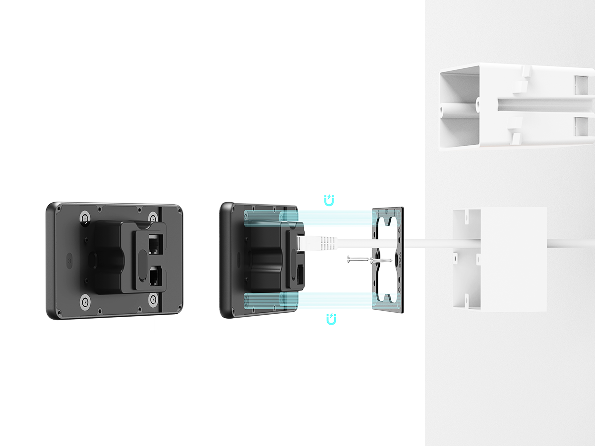 Pretech WP30 magnetic mounting and wall-box installation structure