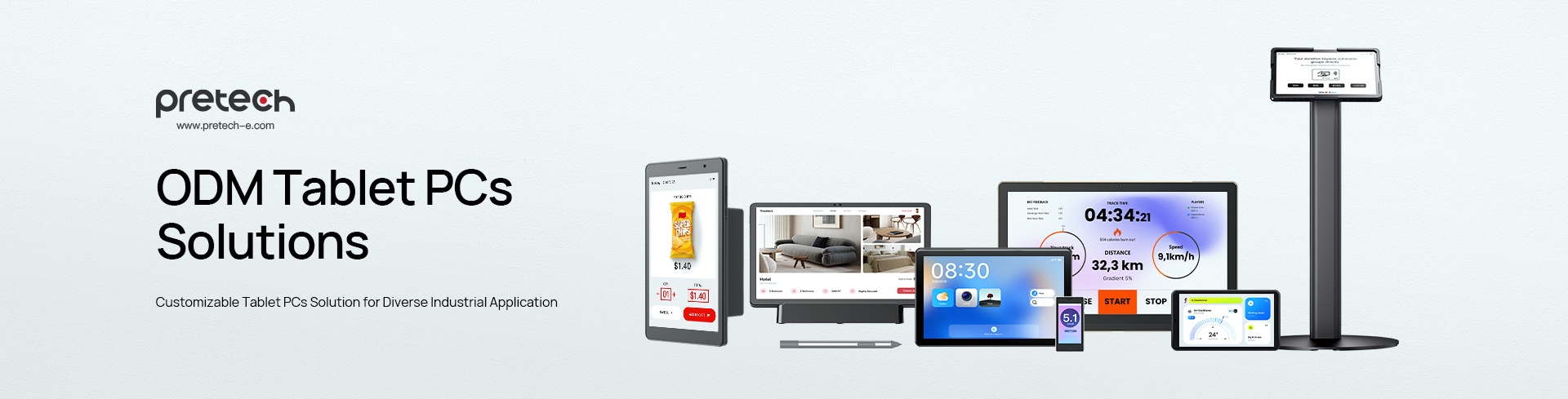 Pretech L863L: 8-Inch NFC Tablet Android IP54-rated ODM Solutions