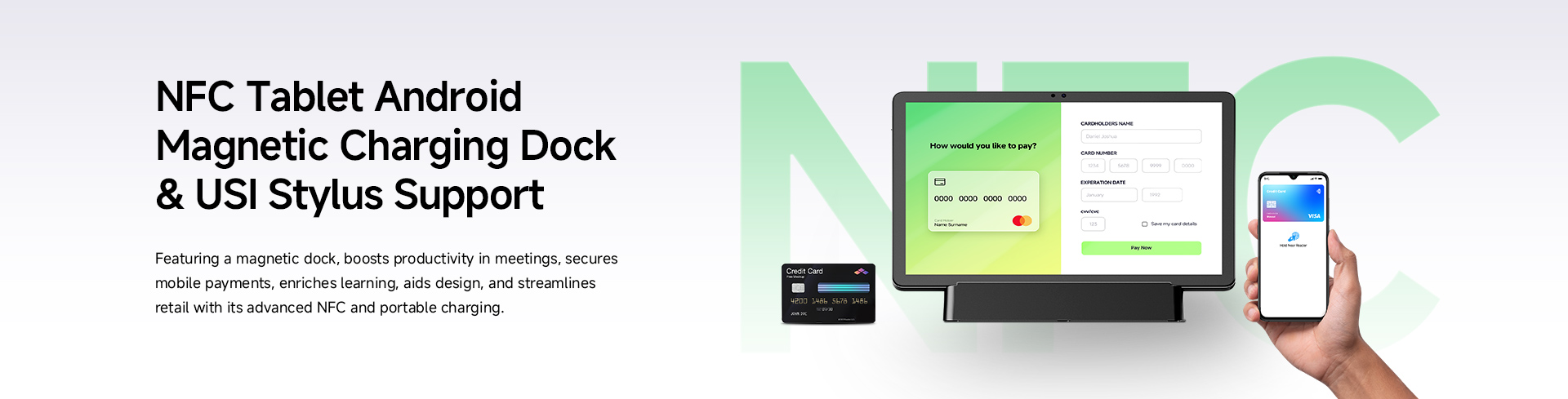 11-inch Android NFC Tablets with Multiple Ports Dock