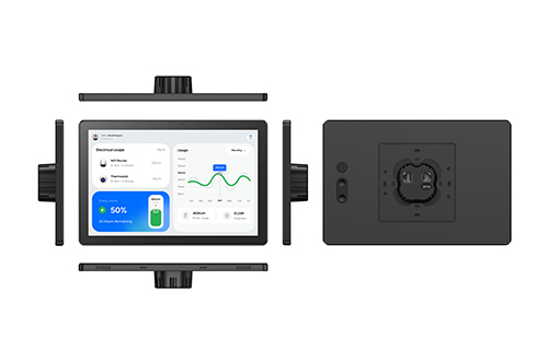 Pretech 10.1-inch POE Tablet PC with black casing design is sleek and modern, with a compact form factor that is versatile for various installation scenarios.