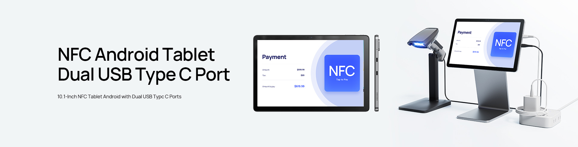 10.1-inch Android NFC Tablets with Dual USB C Port