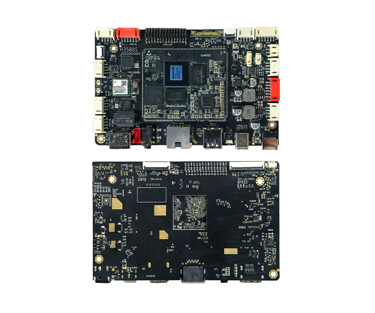 Key Interface (PWR/VOL+/VOL-/RST), PH1.25-4Pin<br>
2 x UART, PH2.0-4Pin<br>
TP-C0F Interface, FPC-0.5mm-10pin<br>
NFC Module Interface, FPC-0.5mm-10pin<br>
RTC Battery, PH1.25-2Pin, supports scheduled power cycling<br>
LED or GPI0 Expansion Interface, PH2.0-6Pin<br>
LVDS Display Backlight Interface, PH2.0-6Pin<br>
BAT-IN-12V Interface, PH2.0-6Pin<br>
DC-IN-12V Interface, PH2.0-4Pin